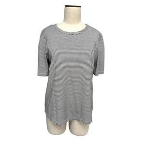 Pomander Place Tuckernuck Blouse Short Puff Sleeve Elevated T-Shirt Large